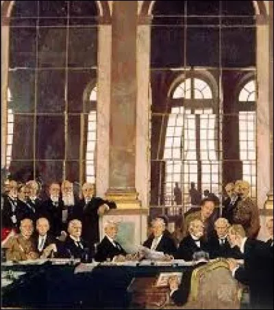 En quelle année a eu lieu le traité de paix appelé "traité de Versailles" qui mit fin à la Première Guerre mondiale ?