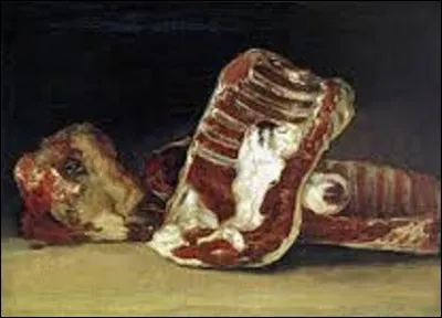 Peinte entre 1808 et 1812, "Nature morte avec des côtes et une tête d'agneau" est une huile sur toile créée par un artiste peintre et graveur de mouvement préromantique, quel est son nom ?