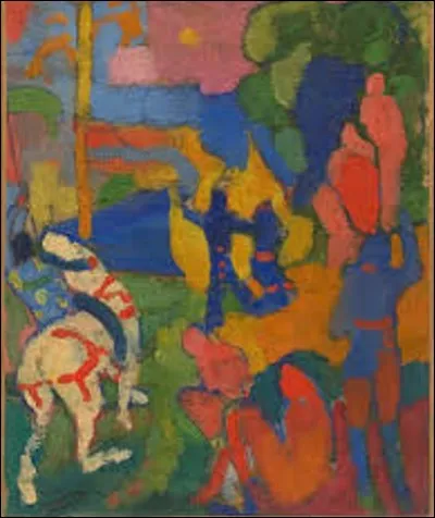 Pourriez-vous me citer le nom de ce peintre de mouvement fauvisme qui a créé cette huile sur toile, en 1905, intitulée "Le Cavalier au cheval blanc" ?