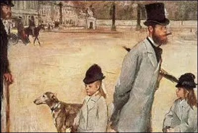 "La Place de la Concorde", ou encore "Le Vicomte Lepic et ses filles traversant la place de la Concorde", est un tableau composé par un artiste impressionniste, en 1875. Représentant le vicomte traversant cette place avec ses filles et son lévrier un jour d'automne, certains historiens d'art prétendent que cette peinture a été inspirée par une photographie. Qui a peint cette huile ?