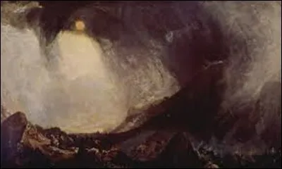 Quel peintre anglais de mouvement romantique (1775-1851), a peint cette huile sur toile, entre 1810 et 1812, représentant "Hannibal traversant les Alpes" ? (Ce dernier traversa les Alpes avec 37 éléphants de guerre).