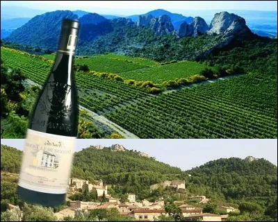 Quel est ce vin produit dans les terrasses caillouteuses d'argile rouge qui montent à l'assaut des Dentelles de Montmirail ?