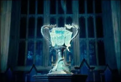 Quelles lettres sont gravées sur le trophée des trois sorciers ?