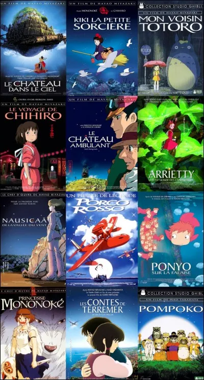Quel est le film le plus populaire des 4 films ci-dessous de Hayao Miyazaki ?