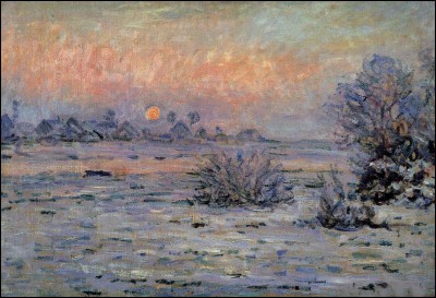 Cette toile s'intitule "Soleil d'hiver à Lavacourt", quel est l'artiste qui l'a réalisée, et auquel l'impressionnisme doit son nom ?