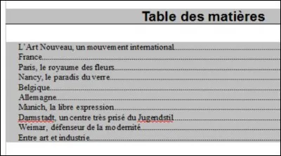 Pour créer une table des matières, je dois préalablement...