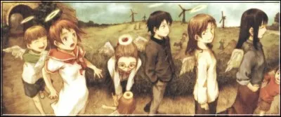 Dans quel anime des personnages se r&eacute;veillent-ils dans un endroit myst&eacute;rieux et enclav&eacute; pendant qu'il leur pousse une paire d'ailes et une aur&eacute;ole sur la t&ecirc;te&nbsp;?