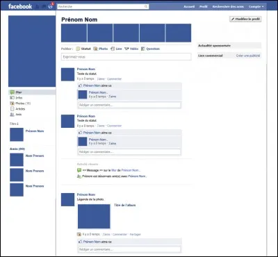 Sur le mur de son profil Facebook, on peut faire...