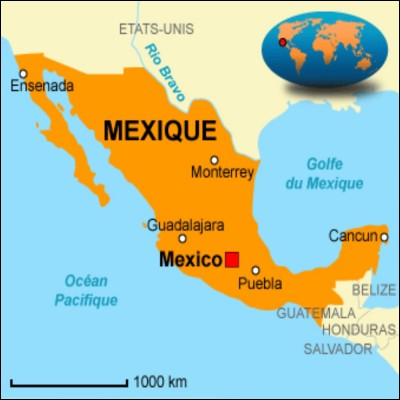 Le Mexique est frontalier avec la Colombie.
