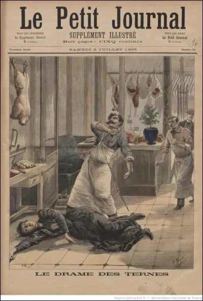 Combien de coups de couteau (dont deux en plein cœur) ont été portés par Eugène Cousin, garçon boucher de l'avenue des Ternes, qui dans un accès de folie tua sa patronne et maîtresse en juillet 1892 ?