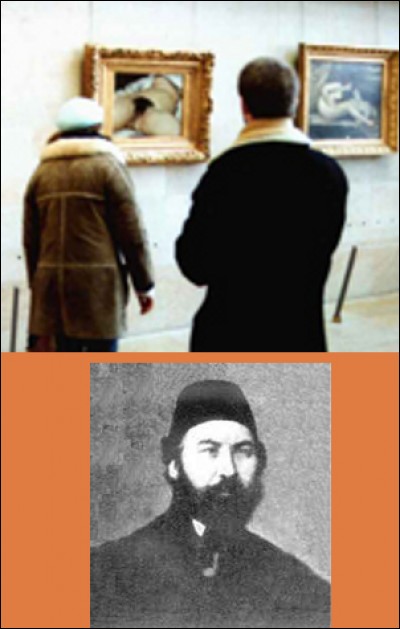 Immisçons-nous dans "L'origine du monde" de Courbet. Quel rapport existe-t-il entre Khalil-Bey (l'homme du bas sur l'image) et le tableau ?