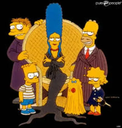 Quel famille les Simpson et Barney sont-ils en train d'imiter ?
