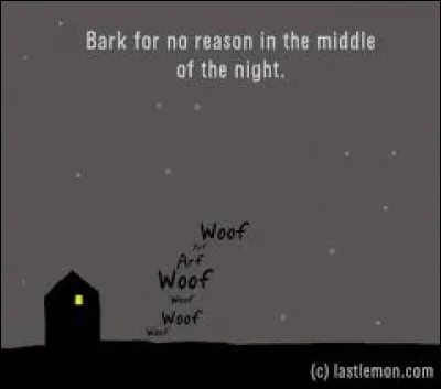Blague nulle - Monsieur, savez-vous que votre chien aboie toute la nuit ?