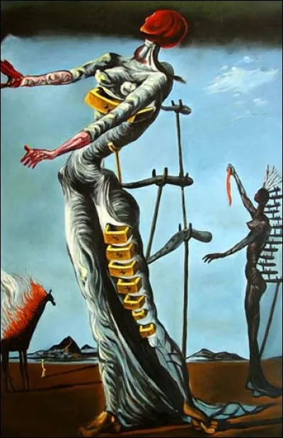 Qui a peint cette toile intitulée "Girafe en feu" et exposée au musée des beaux-arts de Bâle ?