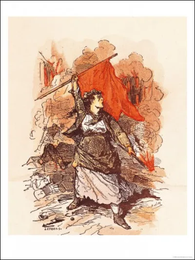 Avant la scission entre anarchistes et communistes au sein de la "1re Internationale" en 1876, et la création du drapeau noir par Louise Michel dans une manifestation en 1983, les anarchistes se ralliaient sous un drapeau :