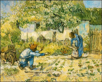 Qui a représenté ce jardin, sur cette toile intitulée "les premiers pas" ?