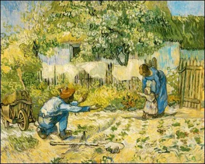 Qui a représenté ce jardin, sur cette toile intitulée "les premiers pas" ?