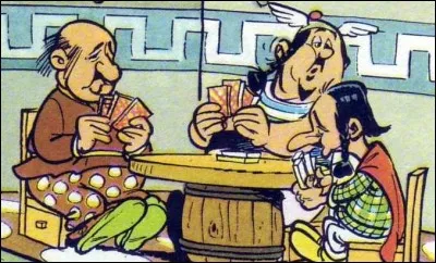 Quand Astérix entre chez Maître Panix, que sont-ils en train de faire ?