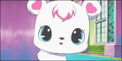 Dans "Jewelpet", comment s'appelle cette petite oursonne rose et blanche de l'espèce des ours polaires ?