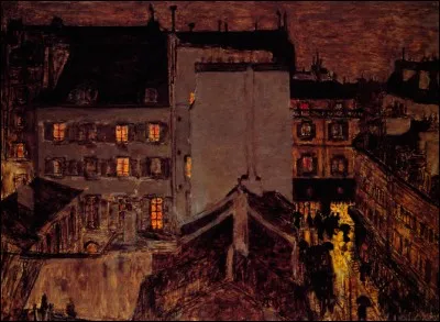 Qui a peint "Montmartre dans la pluie, peinture de nuit" ?