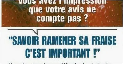 Ne m'en veuillez pas, évitez de ramener votre fraise !