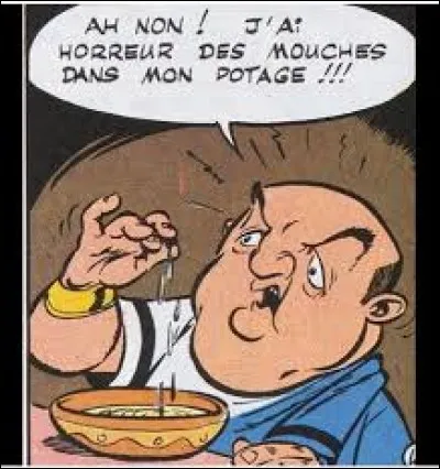 Caricature de Bernard Blier, Caïus Soutienmordicus est le chef de la police secrète de César dans l'album ...