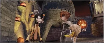 Dans quel jeu vidéo, réunissant les héros de Disney et ceux de Final Fantasy, peut-on visiter la ville d'Halloween, une ville obscure et effrayante ?