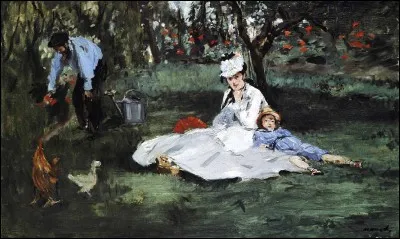 Qui a représenté "La famille Monet au jardin" ?