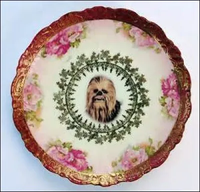 Quel est le nom du wookie représenté au centre de l'assiette ?