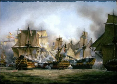 D'abord appelé le "Suffren" à son lancement en 1791, ce vaisseau de guerre de 74 canons combat plusieurs vaisseaux anglais à Trafalgar avant de couler, percé par les boulets. Quel est le nom de ce navire ?