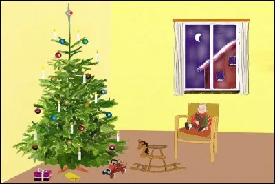 Combien y a-t-il de boules décorant le sapin sur cette illustration ?