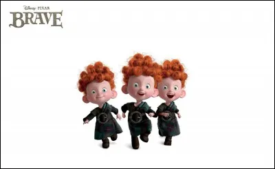 Dans "Rebelle", quels sont les prénoms des 3 frères de Mérida ?