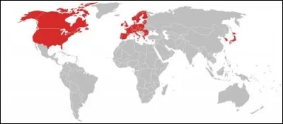 Quel terme économique désigne l'Amérique du Nord, l'Europe occidentale et l'Asie orientale ?