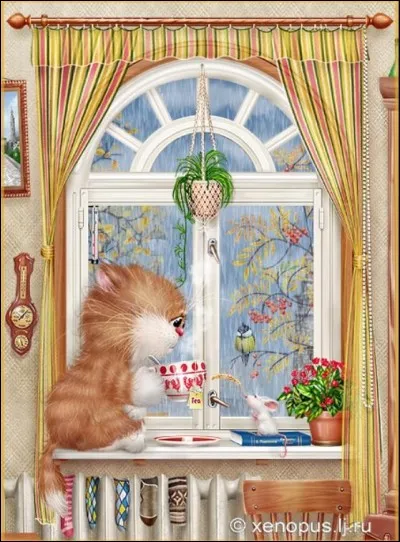 Quel oiseau aperçoit-on par la fenêtre ?