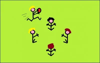 Et à quoi jouent donc ces enfants qui font une ronde sauf celui qui court !?