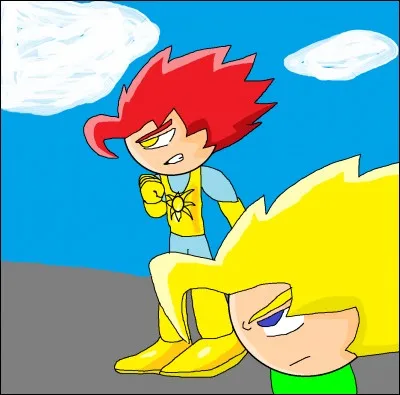 Comment s'appelle l'homme aux cheveux roux et à l'armure or qui l'accompagne ?