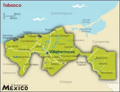 Avec quel pays l'État de Tabasco partage-t-il une frontière ?