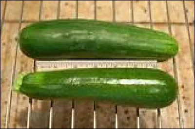 Le concombre est vert et la courgette jaune.