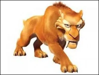 Comment ce tigre à dents de sabre, qu'on peut retrouver dans le film d'animation intitulé "l'Âge de glace", se nomme-t-il ?