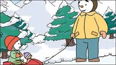 Qui fait de la luge avec son papa ?