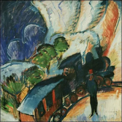 Qui a peint "Train en gare" ?