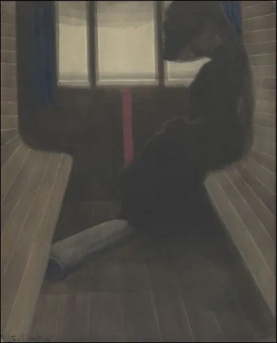 Qui a peint "Dame dans le train" ?