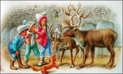 Accompagné de Martine et ses amis, qui fait un bisou au renne ?