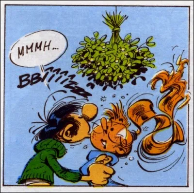 Qui Gaston embrasse-t-il sous le gui ?