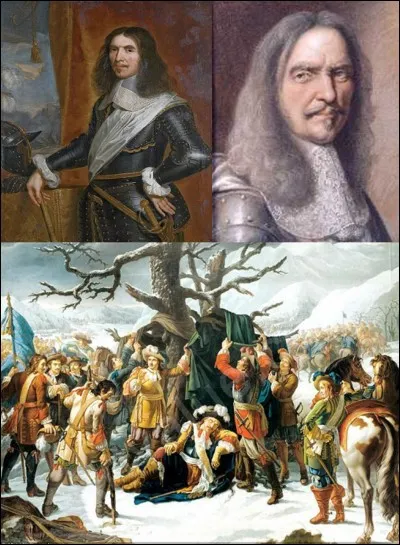 Epoque moderne : 
Ce soldat est un des rares à avoir eu l'honneur posthume d'être enseveli à la basilique Saint-Denis, avec les rois de France, comme le connétable Du Guesclin ! Il a servi deux rois, Louis XIII et Louis XIV.
Ne tremblez pas, "chère Carcasse", pour trouver le nom de ce soldat !