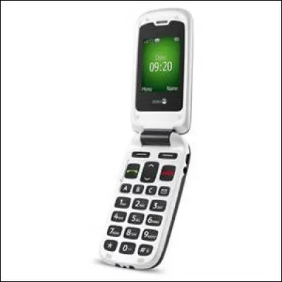 UN TELEPHONE PORTABLE - Bon, c'est avec ce téléphone qu'elle a dû appeler le couturier...à moins qu'elle lui ait envoyé un SMS, qui se traduit par :