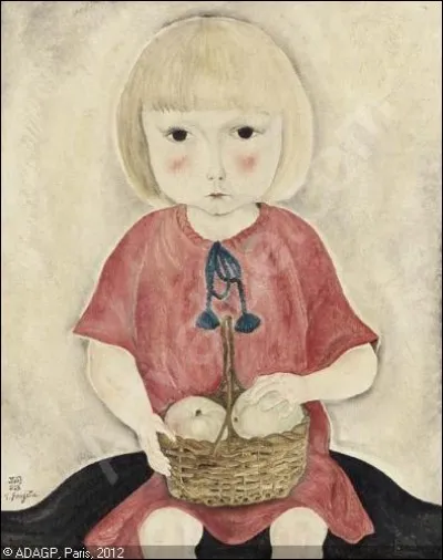 Qui a peint "Petite fille à la robe rouge et au panier de pommes" ?