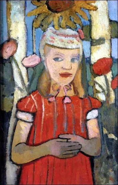 Qui a peint "Fille dans une robe rouge avec un tournesol" ?