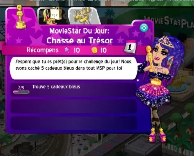 Comment appelle-t-on les choses qu'on a à faire sur « MovieStarPlanet » ?