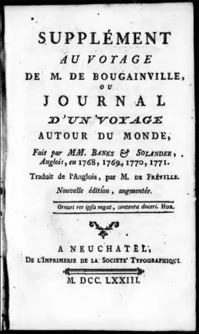 Quel rôle l'encyclopédiste et polémiste Diderot a-t-il joué dans son "supplément au voyage de Bougainville" ?
